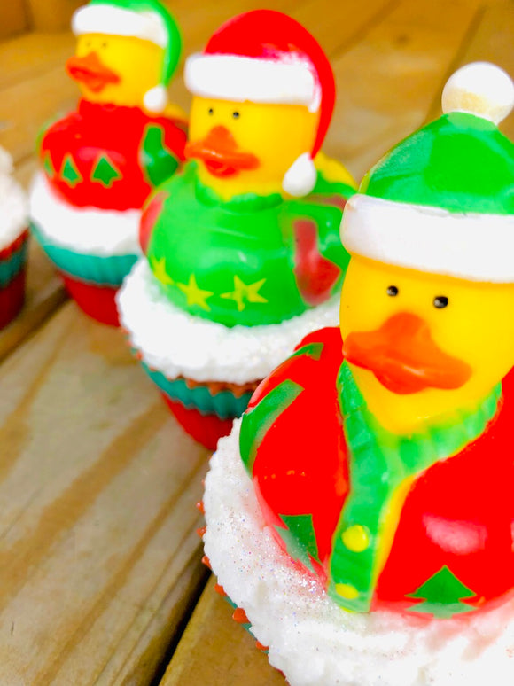 Ugly Sweater Rubber Ducky Cupcake Soaps